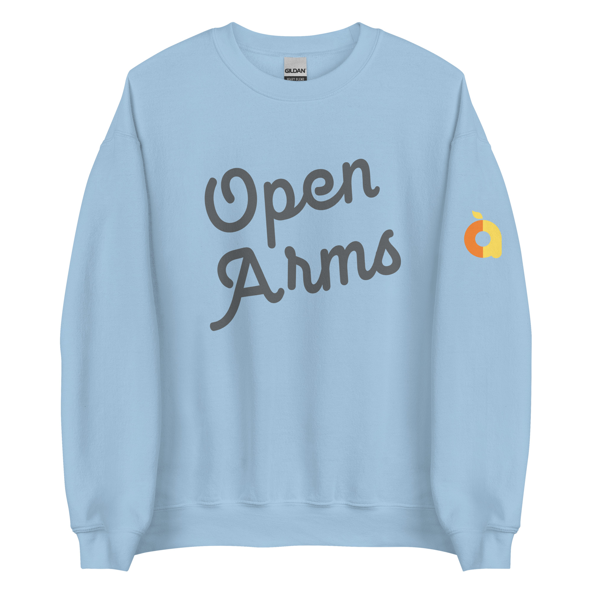 Open Arms Script Unisex Crew Sweatshirt Light - Image 4
