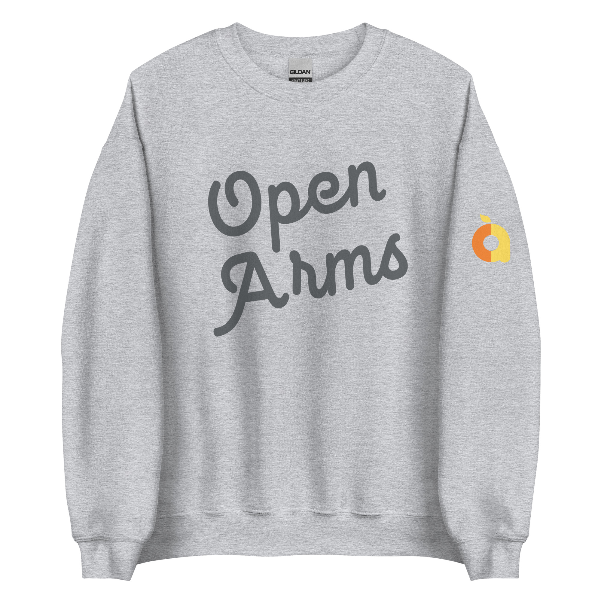 Open Arms Script Unisex Crew Sweatshirt Light - Image 5