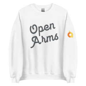 Open Arms Script Unisex Crew Sweatshirt Light