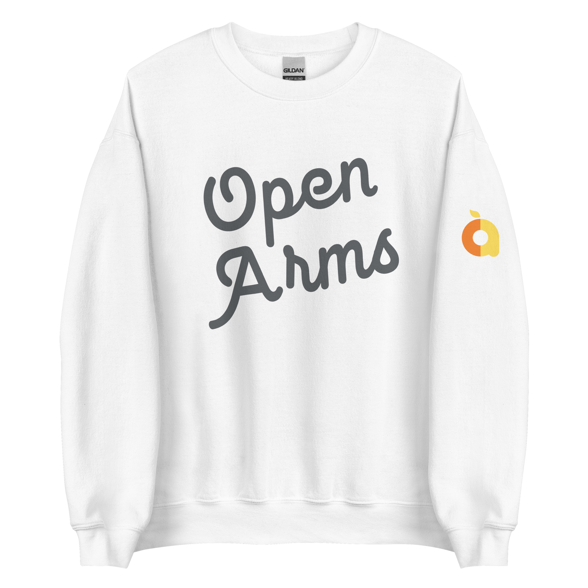 Open Arms Script Unisex Crew Sweatshirt Light