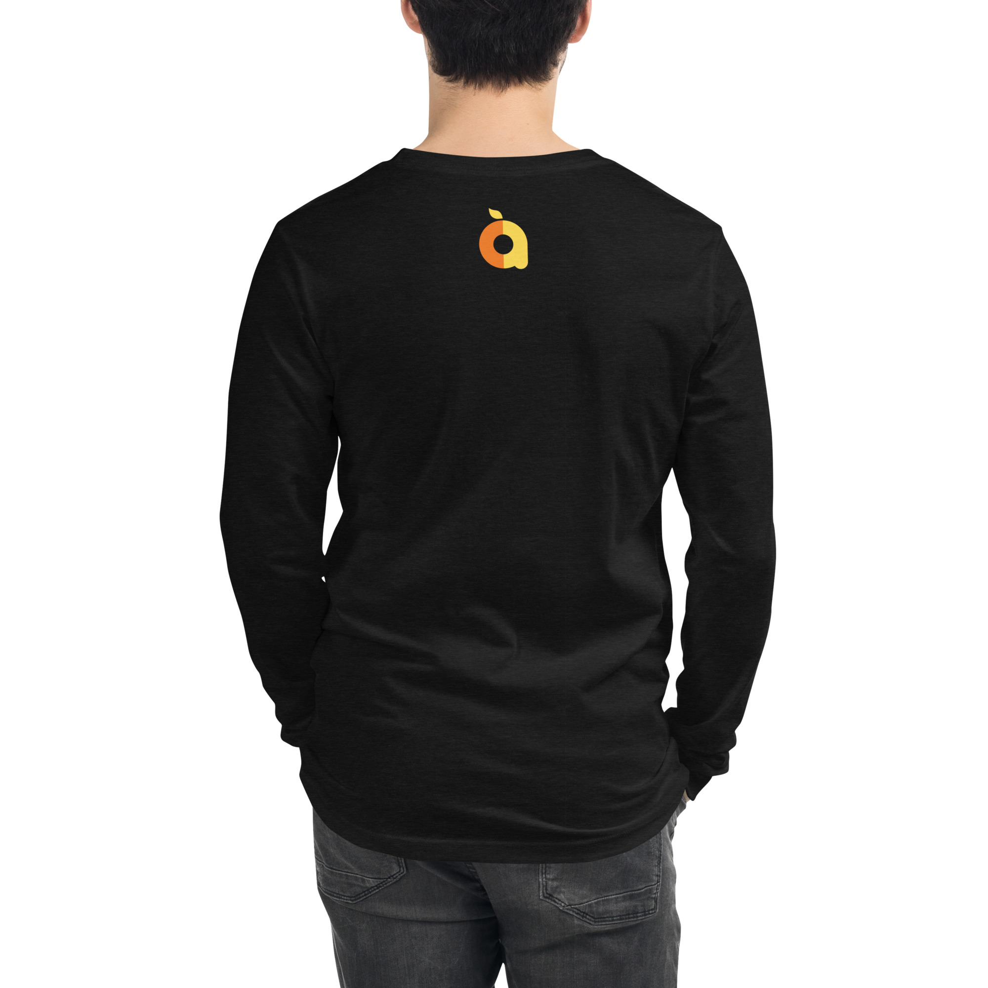 Open Arms Script Unisex Long Sleeve Tee Dark - Image 4