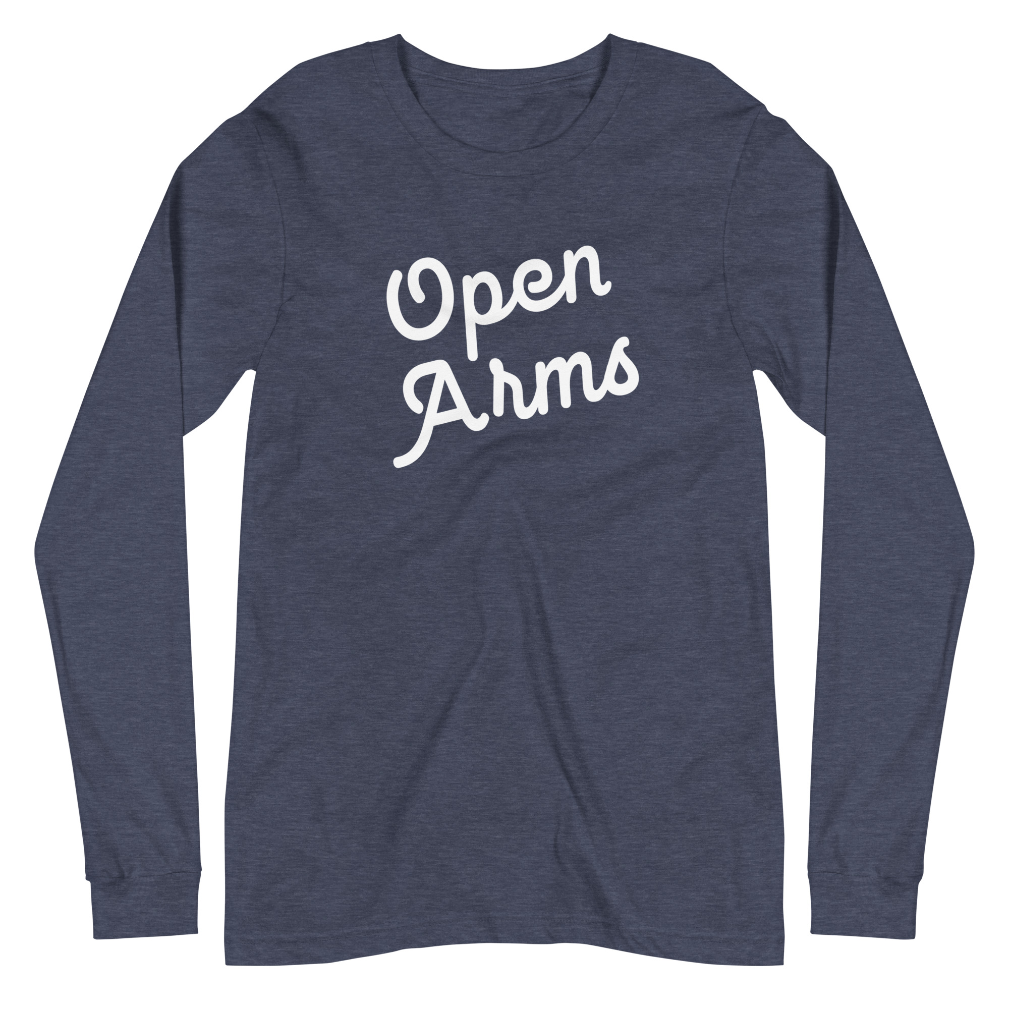 Open Arms Script Unisex Long Sleeve Tee Dark - Image 15