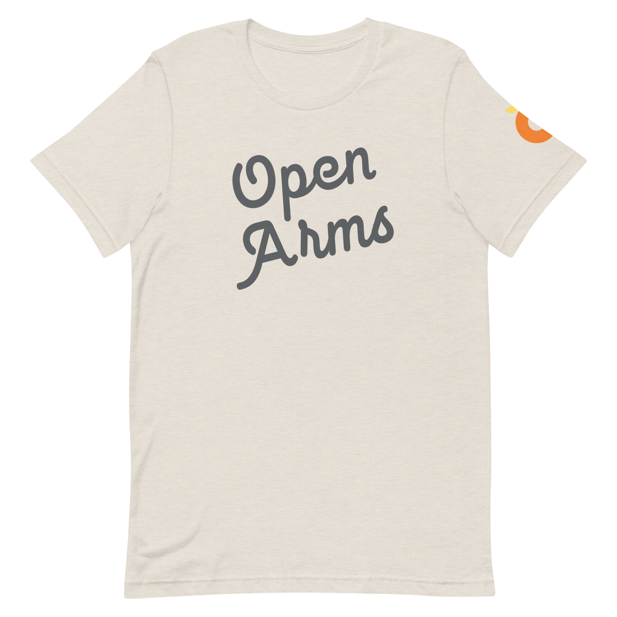 Open Arms Script Unixex T-Shirt Light - Image 12