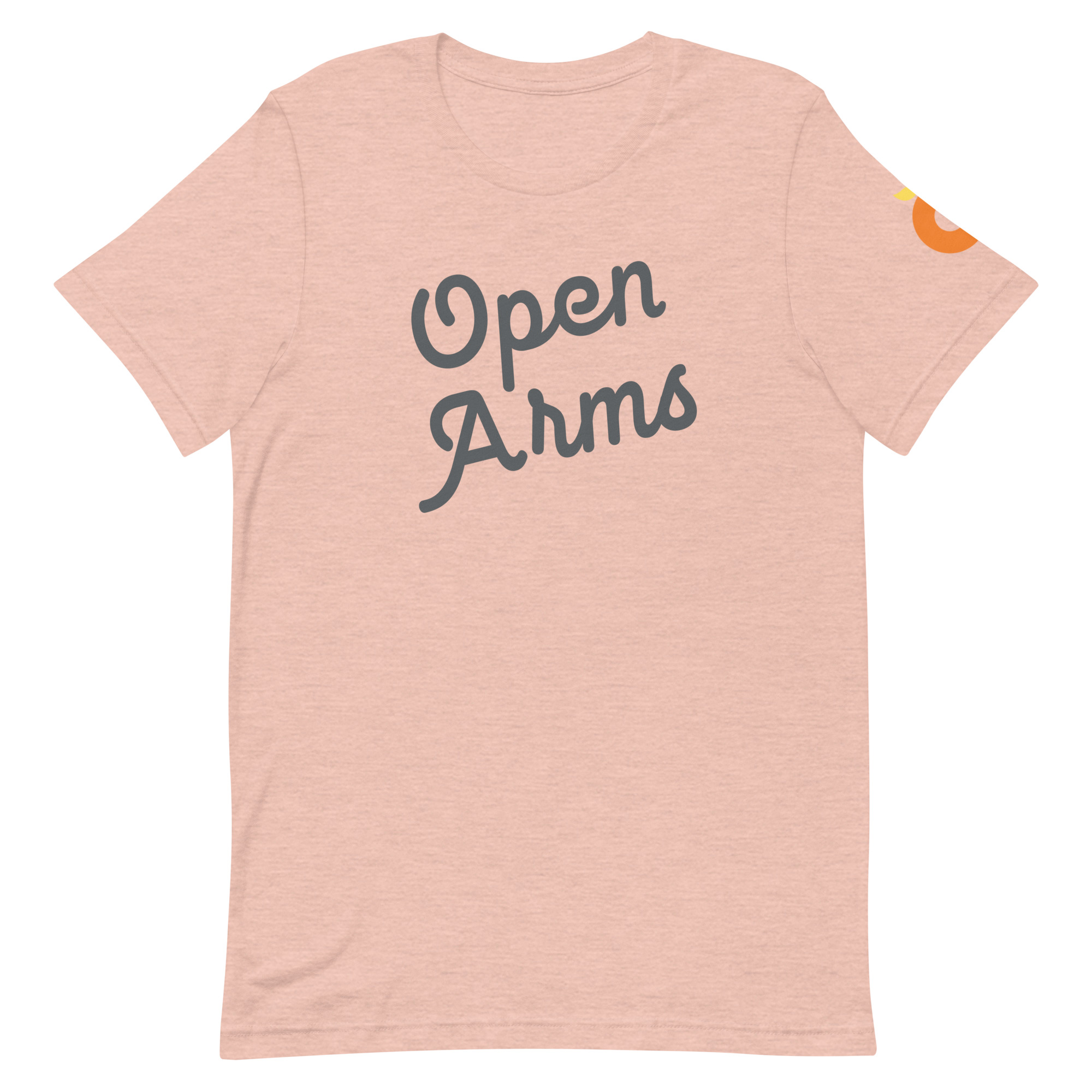 Open Arms Script Unixex T-Shirt Light - Image 8