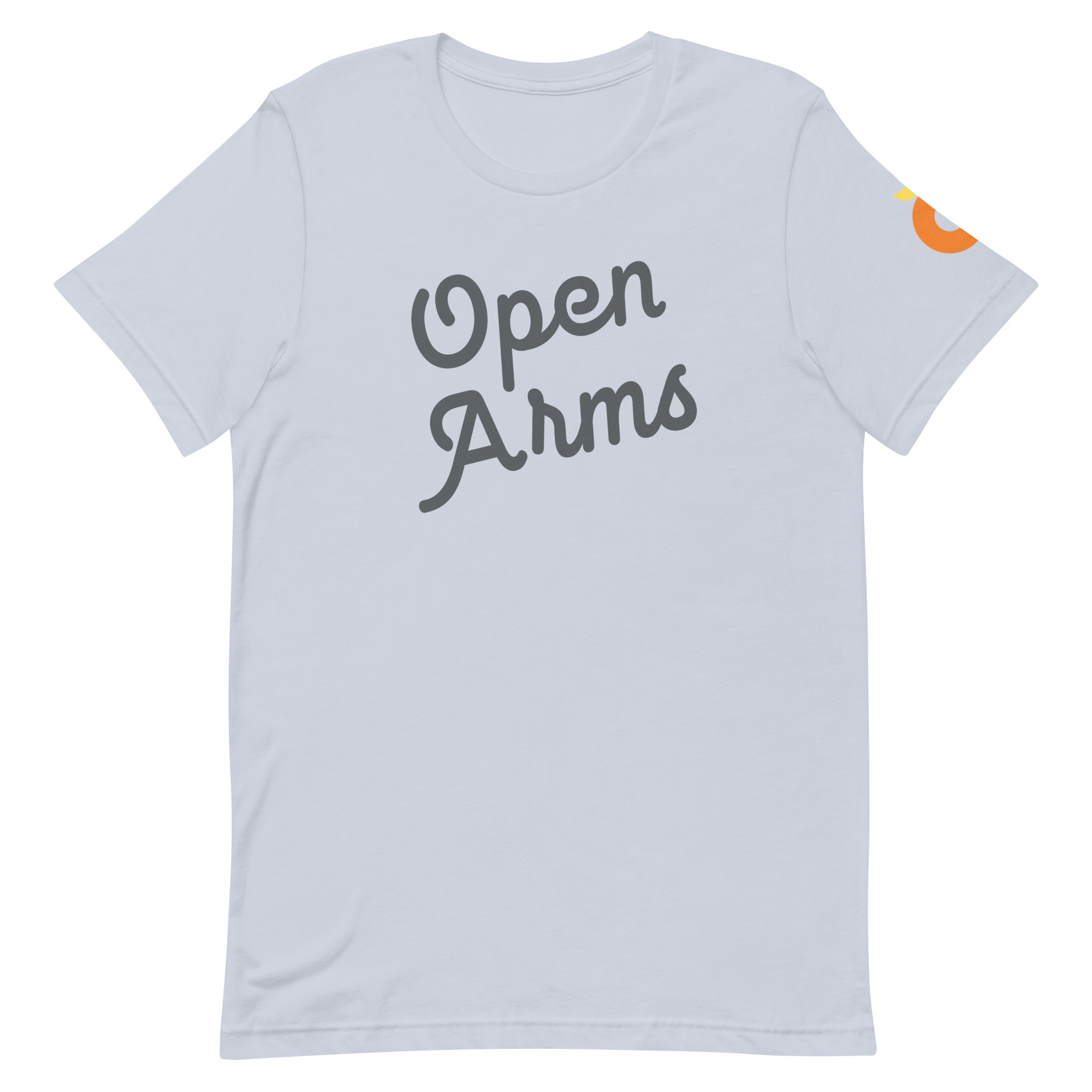 Open Arms Script Unixex T-Shirt Light - Image 10