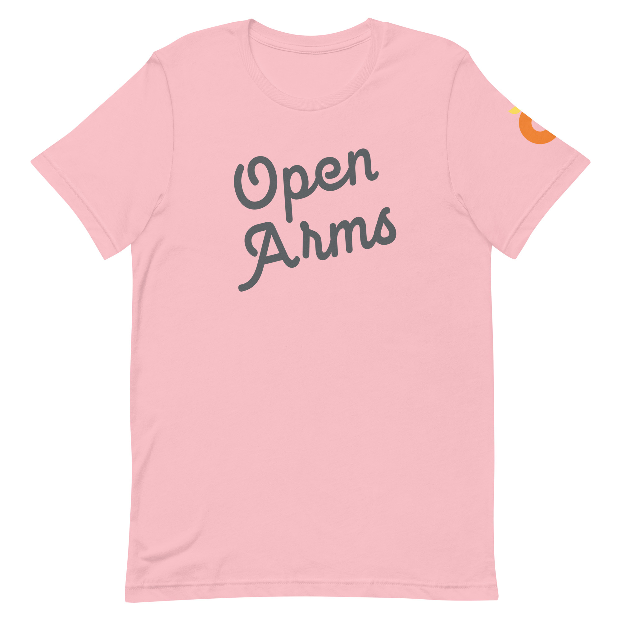 Open Arms Script Unixex T-Shirt Light - Image 9