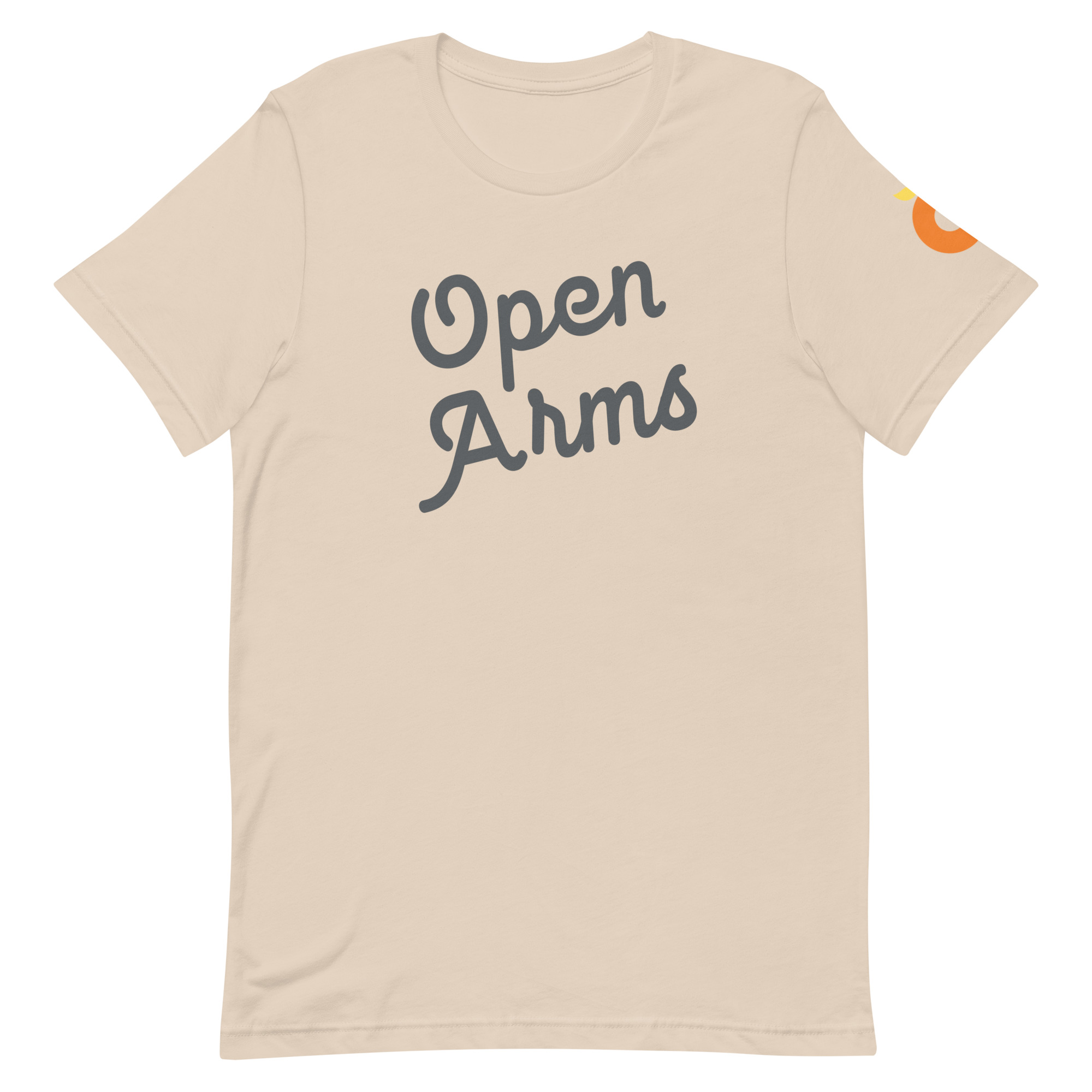 Open Arms Script Unixex T-Shirt Light - Image 11