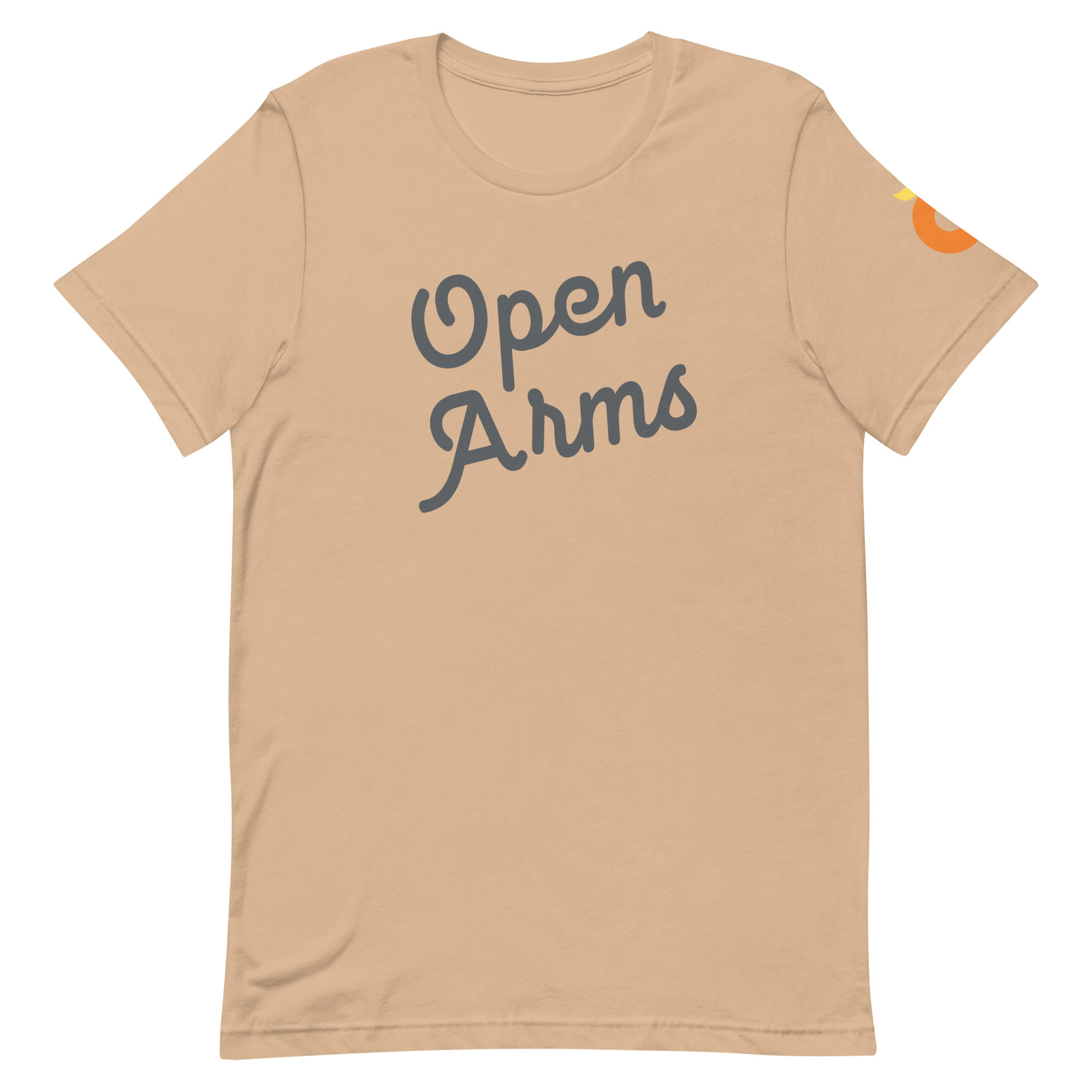 Open Arms Script Unixex T-Shirt Light - Image 6