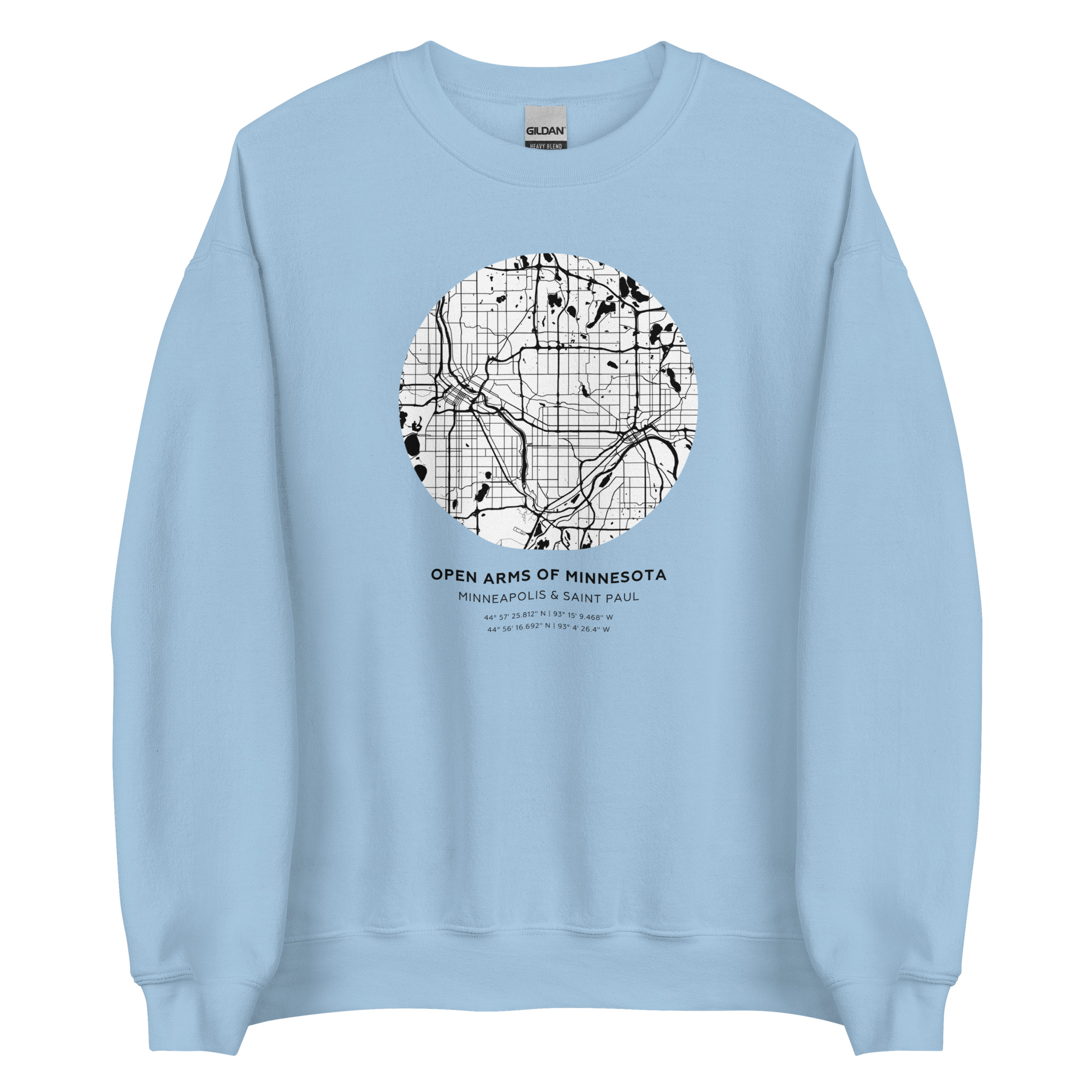 Twin Cities Map Unisex Sweatshirt (Light) - Image 3