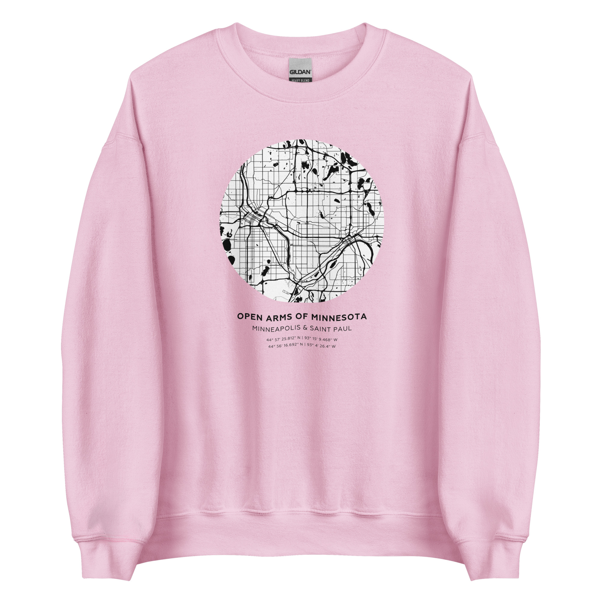 Twin Cities Map Unisex Sweatshirt (Light) - Image 5