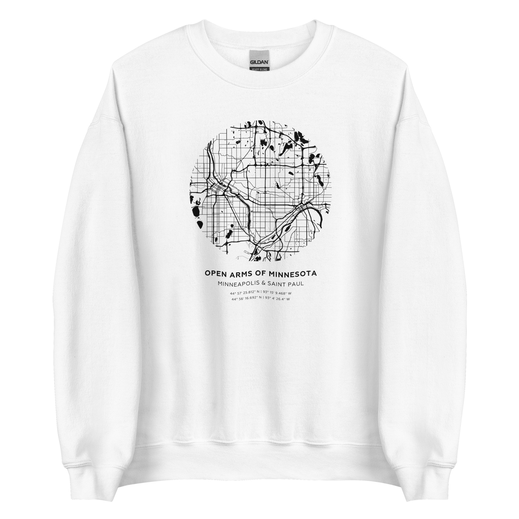 Twin Cities Map Unisex Sweatshirt (Light)