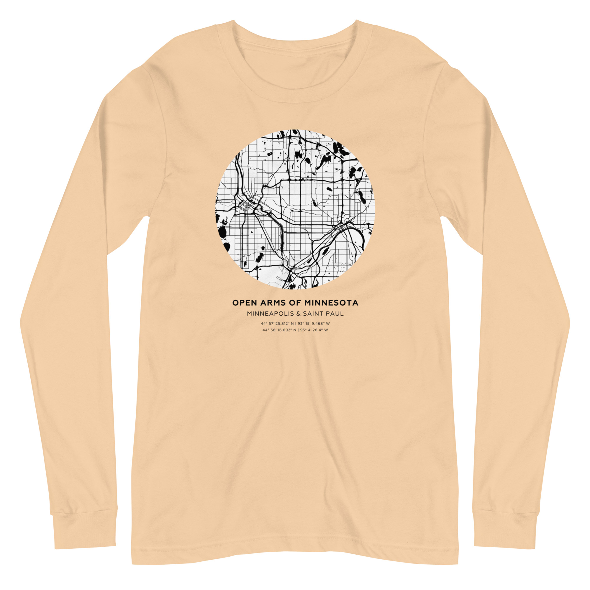 Twin Cities Map Unisex Long Sleeve Tee - Image 8