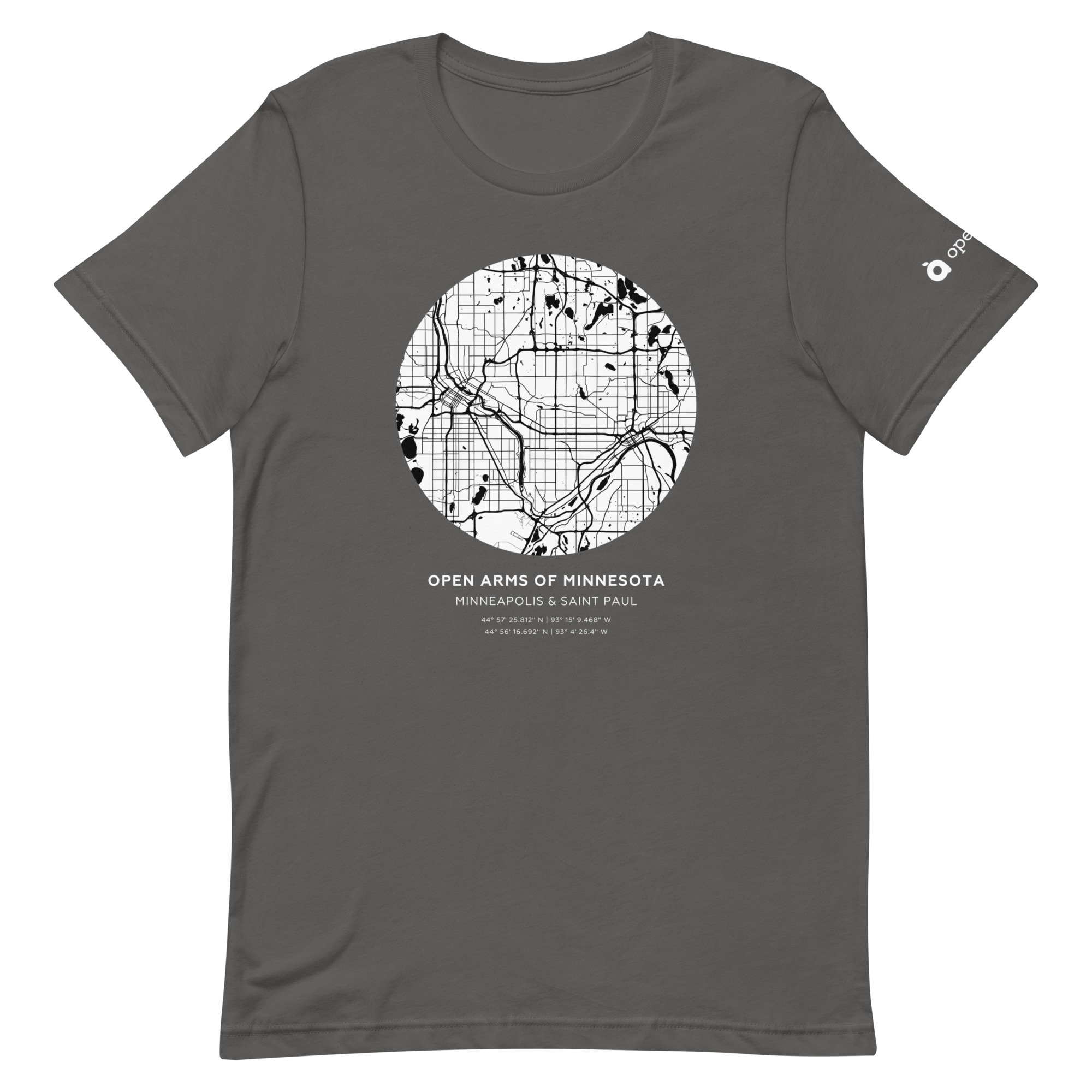Twin Cities Map Unisex T-Shirt Dark - Image 14