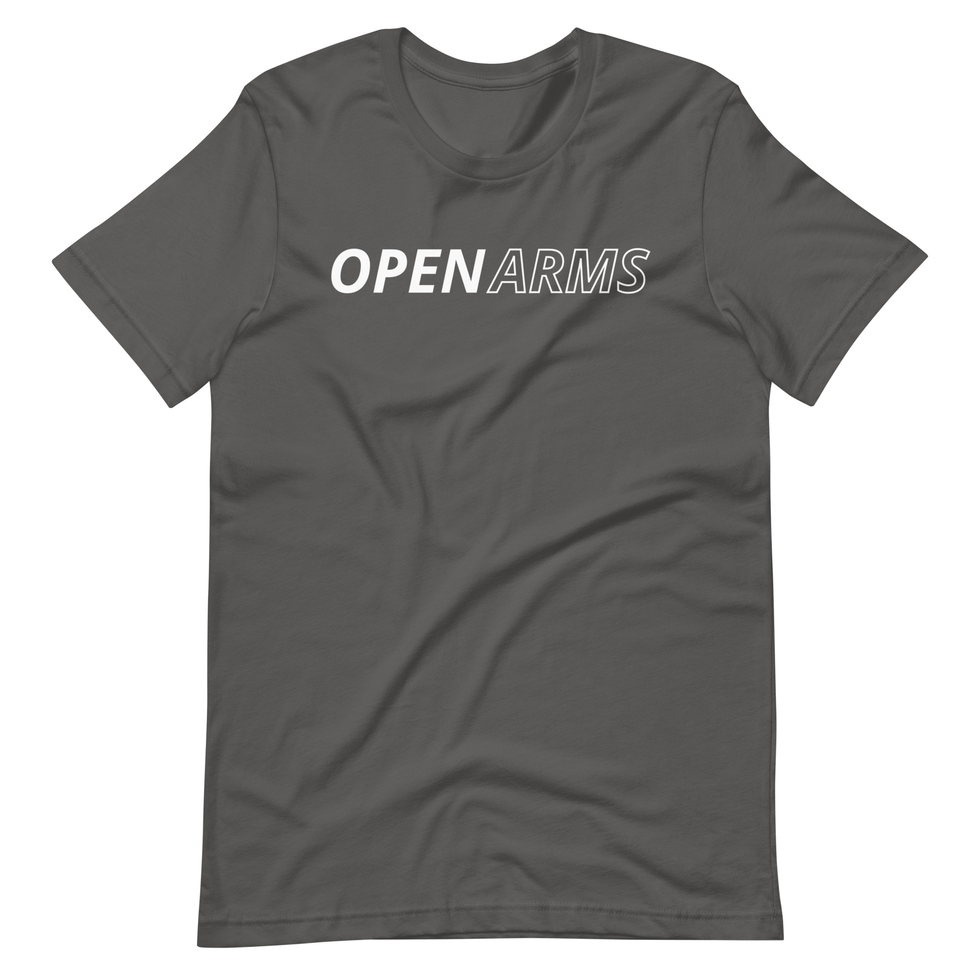Open Arms Bold Back Unisex T-Shirt Dark - Image 24