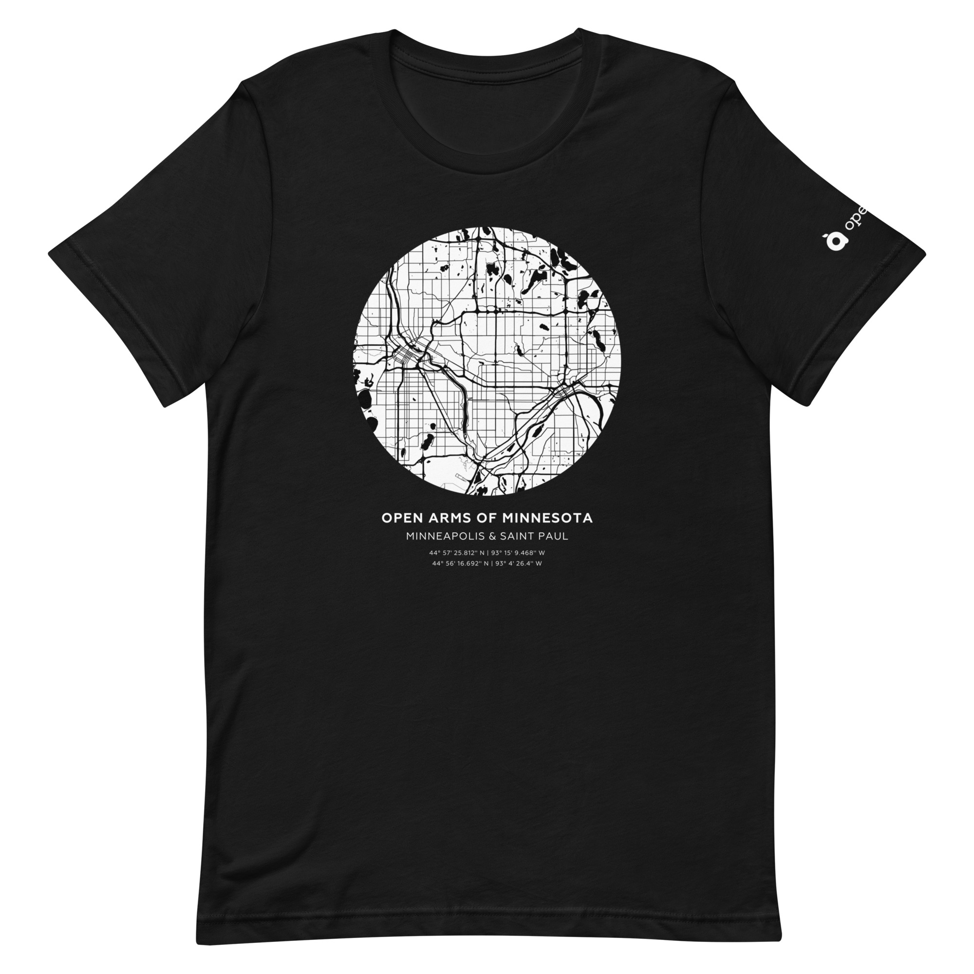 Twin Cities Map Unisex T-Shirt Dark - Image 6