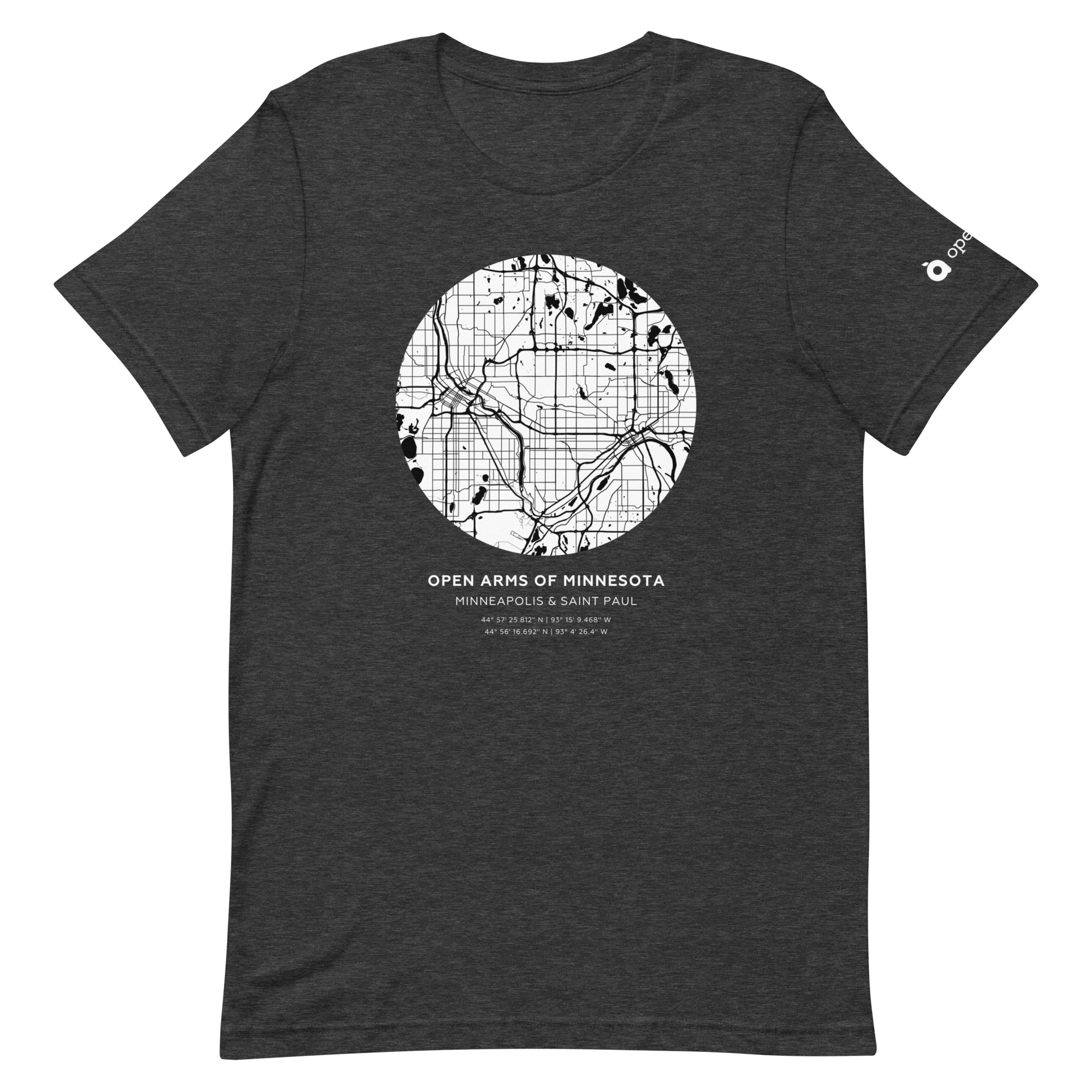 Twin Cities Map Unisex T-Shirt Dark - Image 13