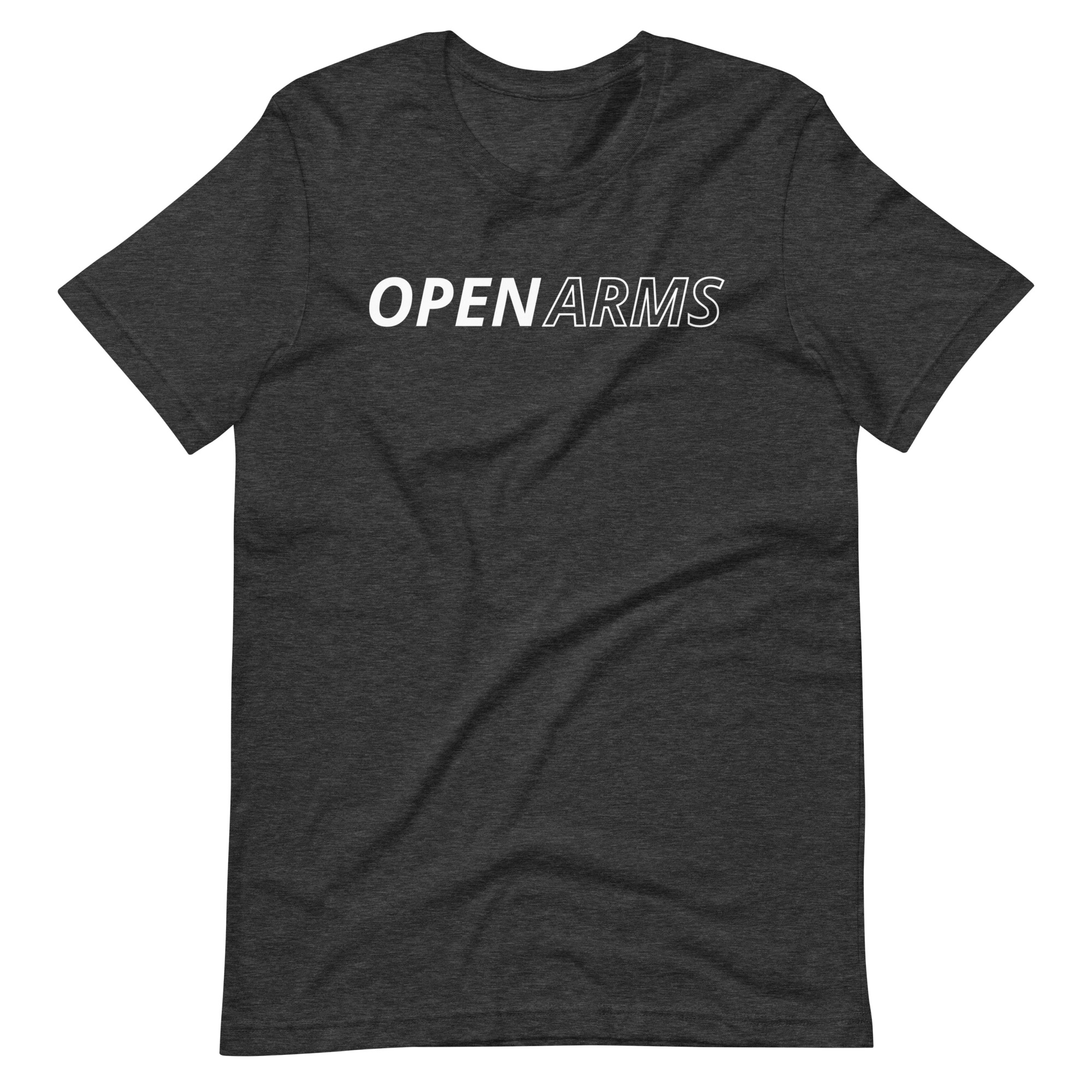Open Arms Bold Back Unisex T-Shirt Dark - Image 22