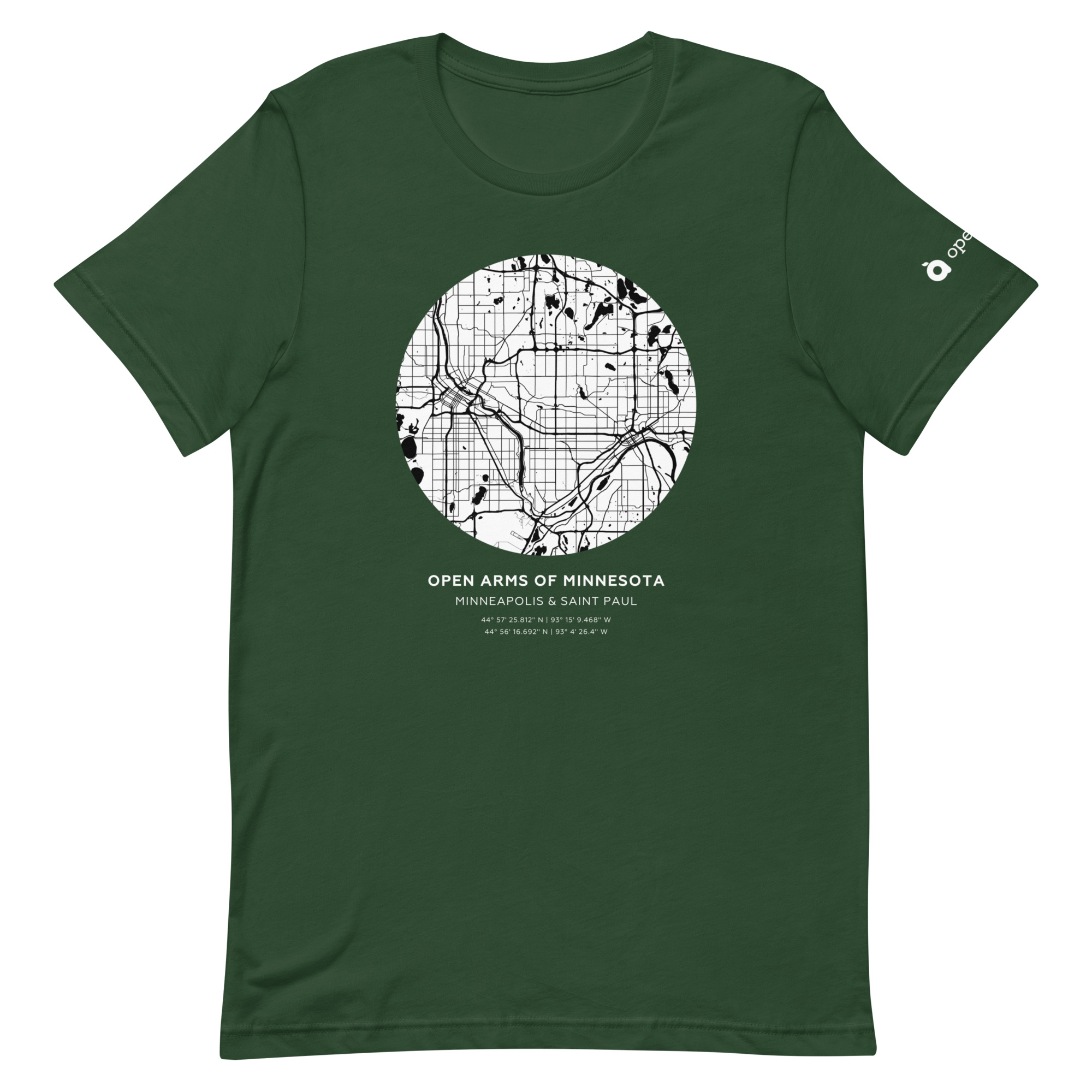 Twin Cities Map Unisex T-Shirt Dark - Image 12