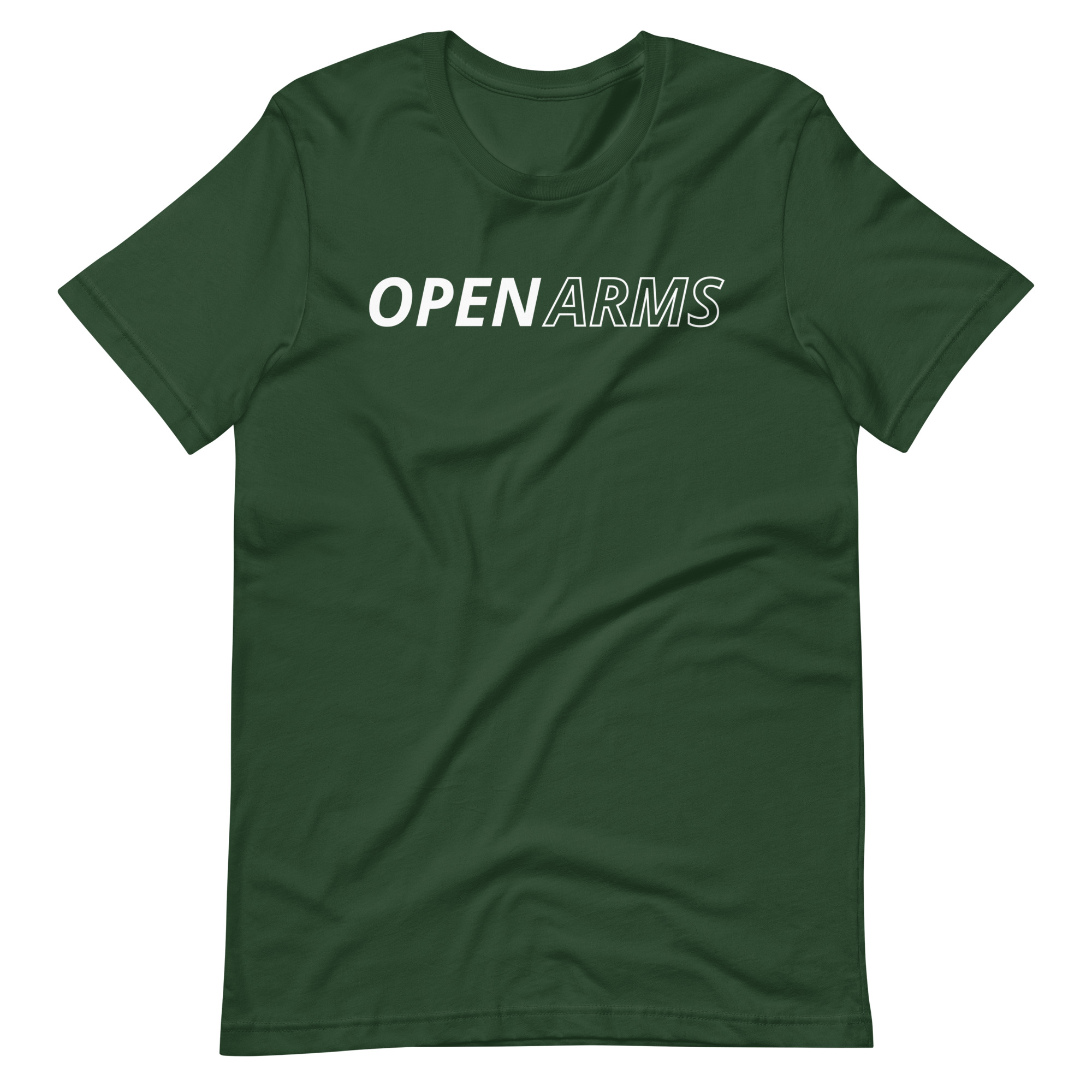 Open Arms Bold Back Unisex T-Shirt Dark - Image 20