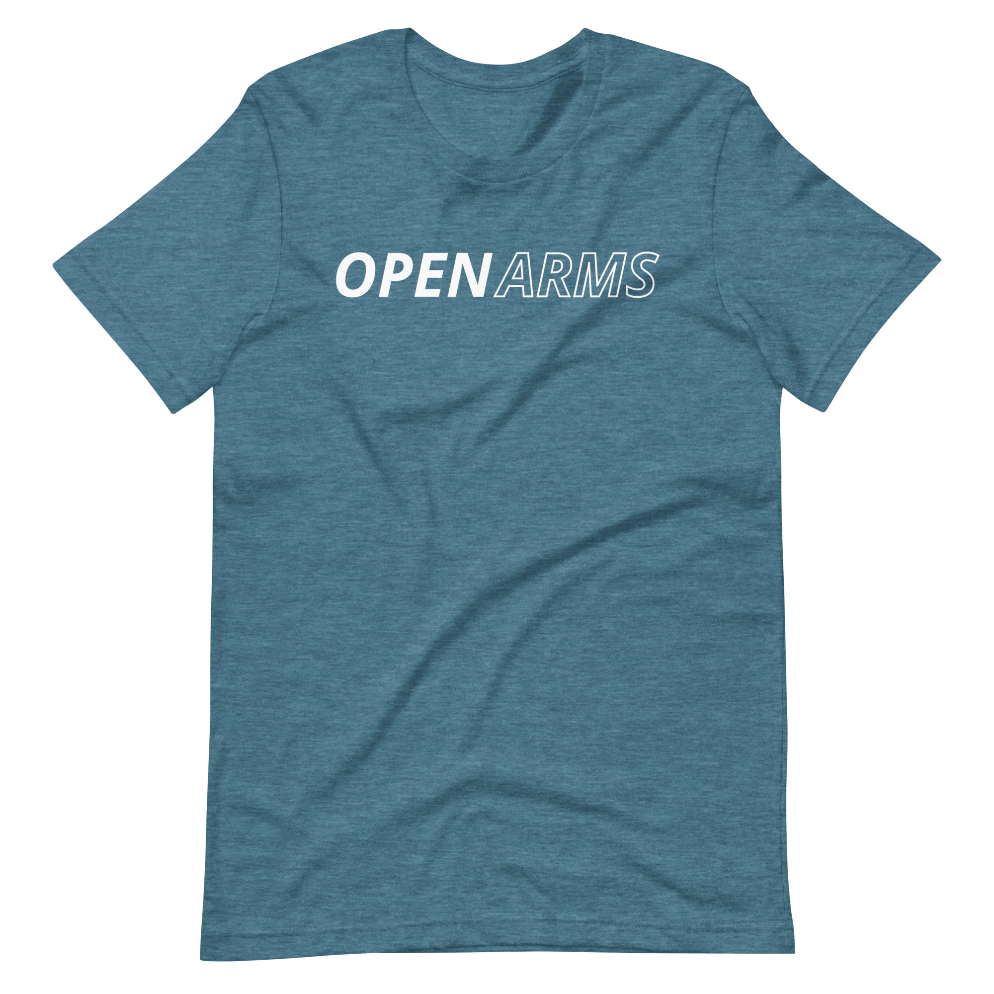 Open Arms Bold Back Unisex T-Shirt Dark - Image 28