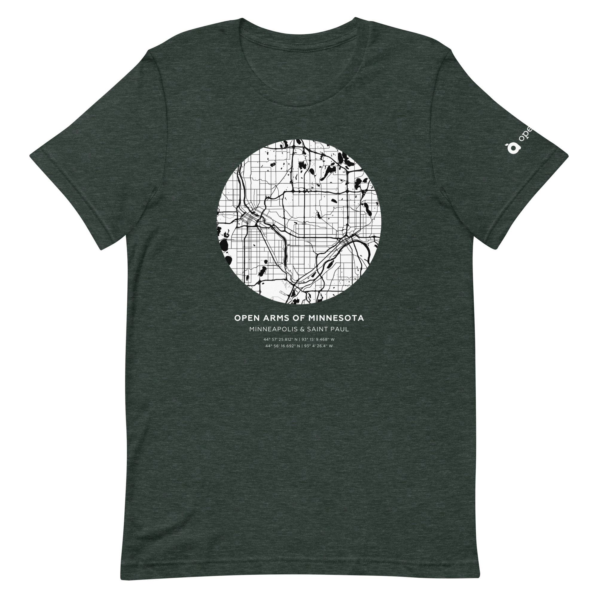 Twin Cities Map Unisex T-Shirt Dark - Image 11