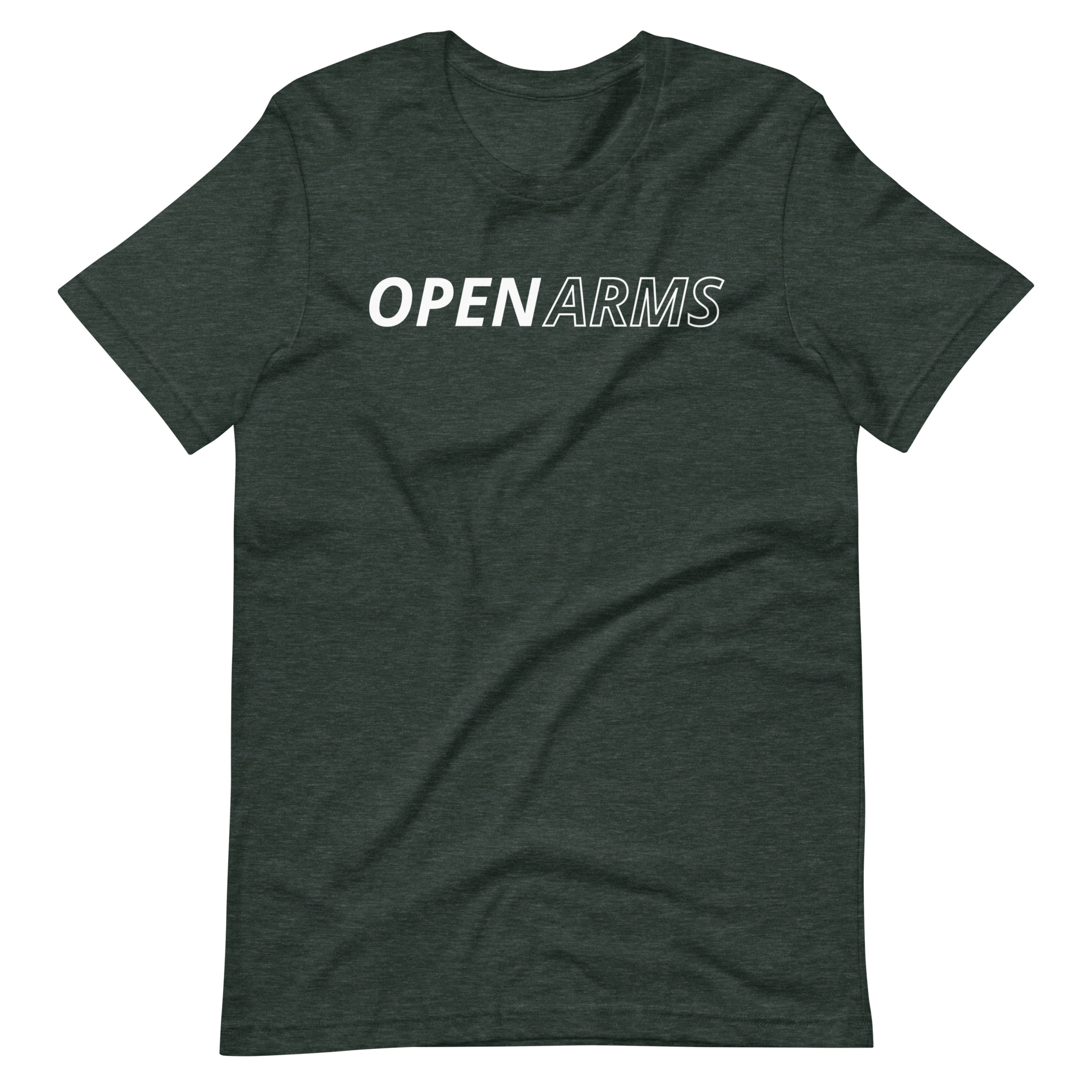 Open Arms Bold Back Unisex T-Shirt Dark - Image 18