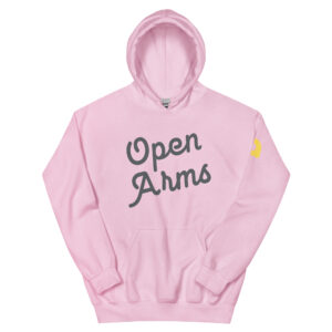 Open Arms Script Unisex Hoodie Light