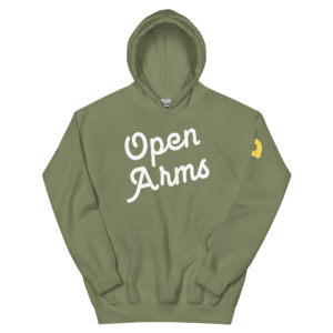 Open Arms Script Unisex Hoodie Dark