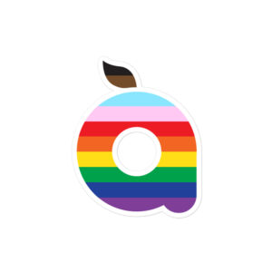 Open Arms Apple Rainbow Logo Sticker