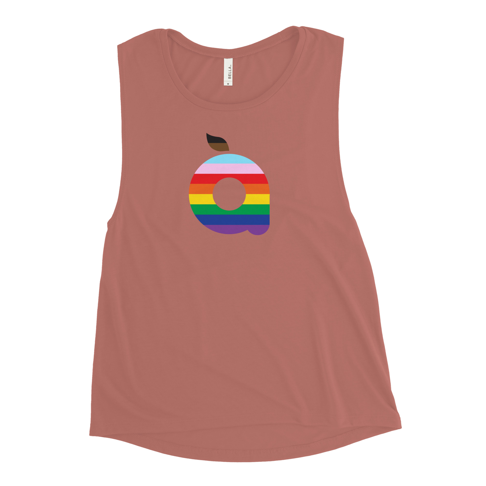 Women's Open Arms Rainbow Logo Muscle Tank