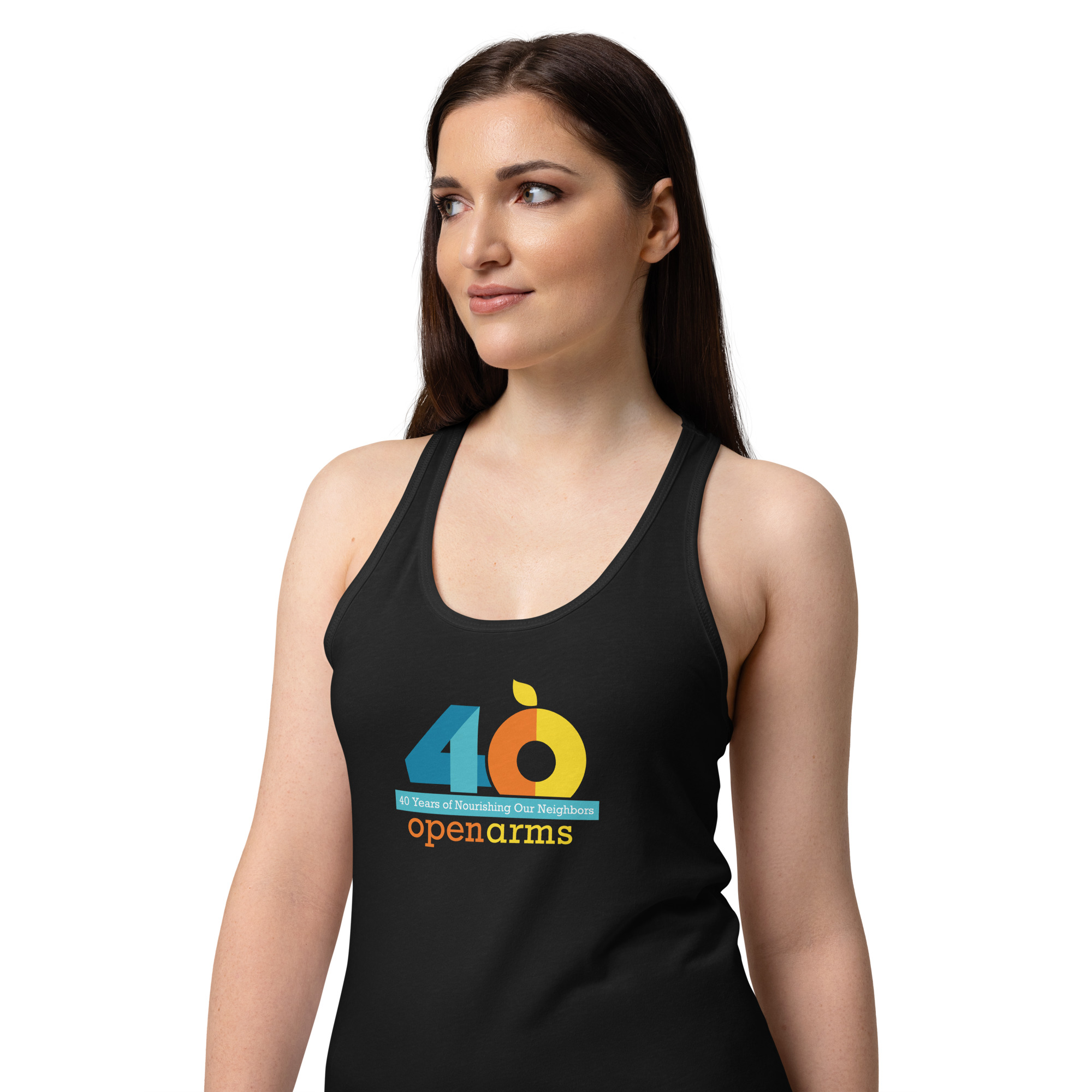 Women’s 40th Anniversary Fitted Racerback Tank Top - Image 2
