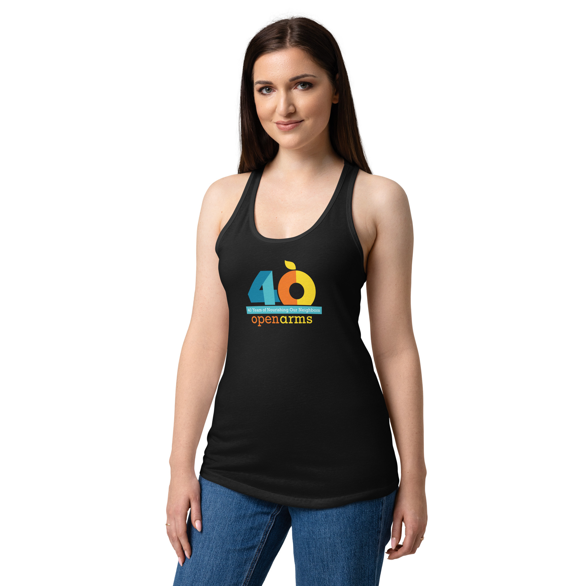 Women’s 40th Anniversary Fitted Racerback Tank Top - Image 3